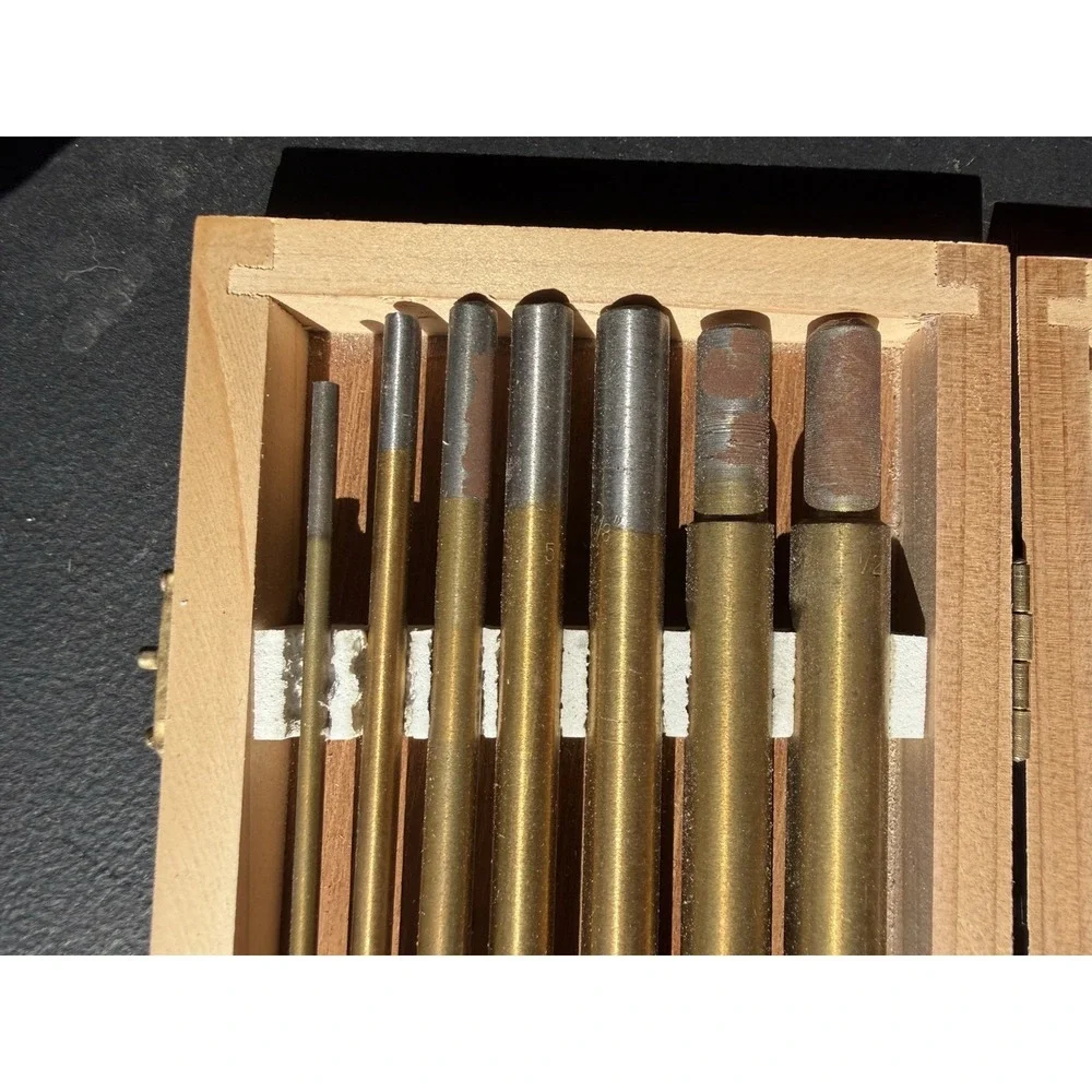 Cummings 7pc Brad Point Drill Bit Set Titanium Coated Wood Case Woodworking